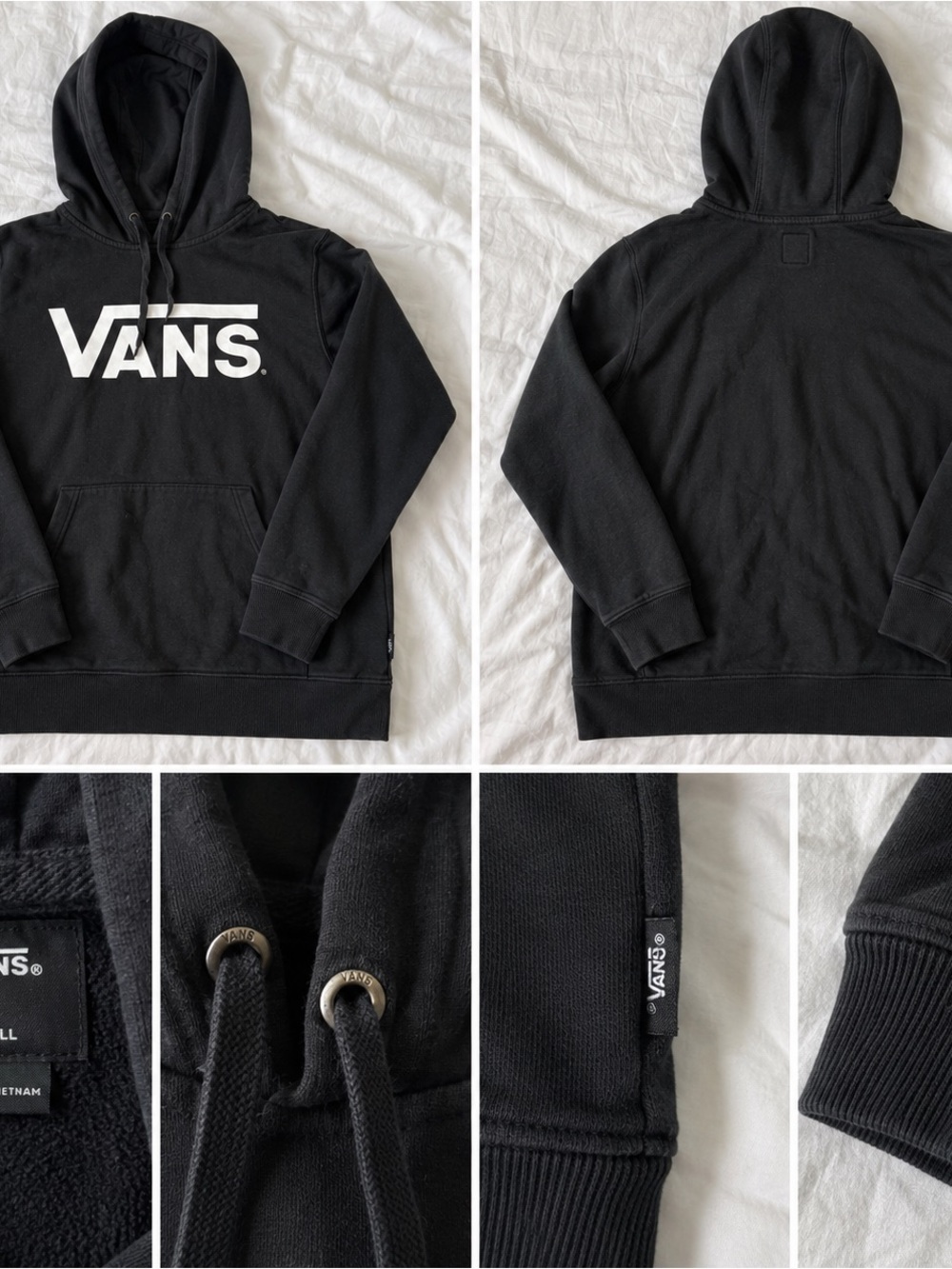 Vans Black Hoodie with White Logo